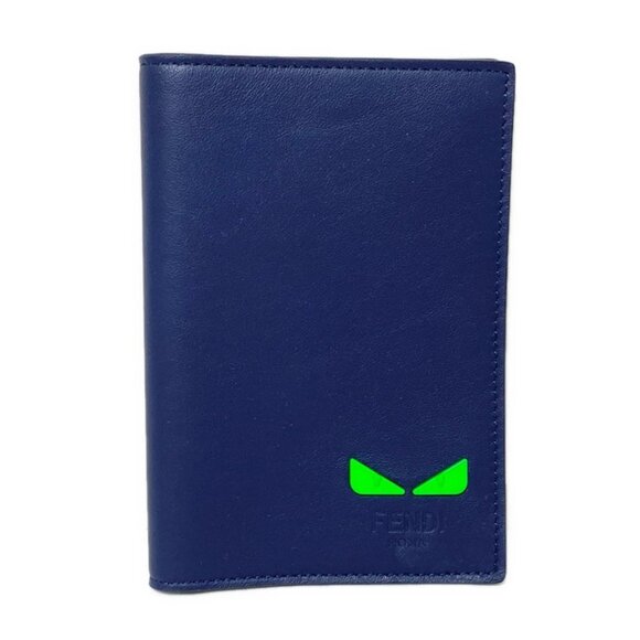 FENDI Bag Bugs Navy Green Leather - Accessory Case 215-073025 - Picture 1 of 5
